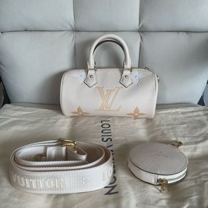 Louis Vuitton by the pool collection papillon BB , cream +saffron leather